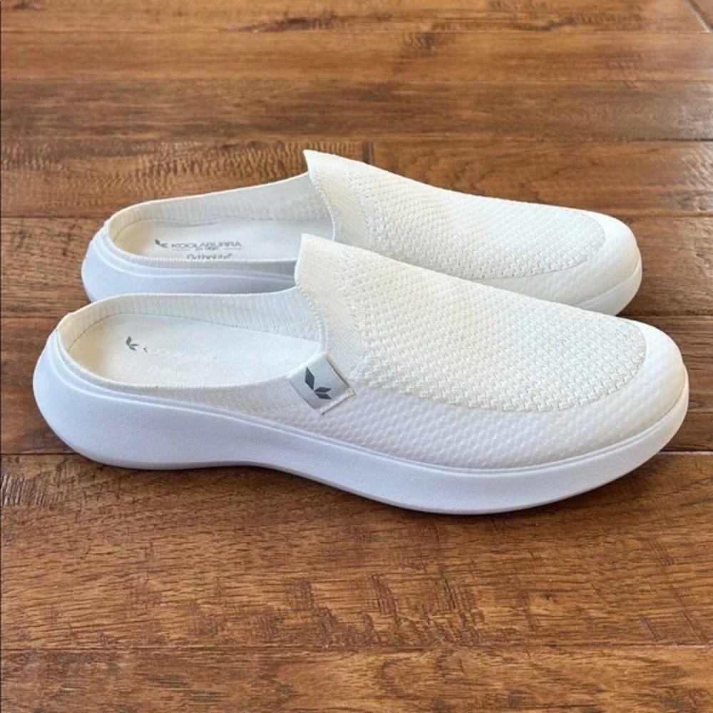 Koolaburra By UGG Rene Sneakers Mules Knit Slip On Shoes White Womens Size 9.5